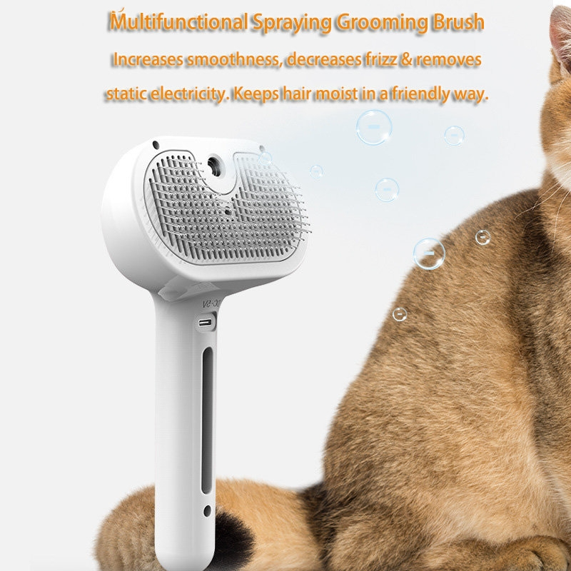 Self-Cleaning Misting Pet Hair Brush: Grooming Made Easy for a Perfect Coat