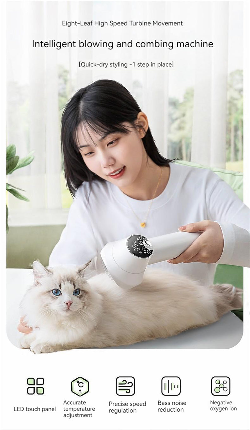 Silent Pet Grooming Dryer Brush: Ultimate Hairdressing Tool for a Flawless Finish