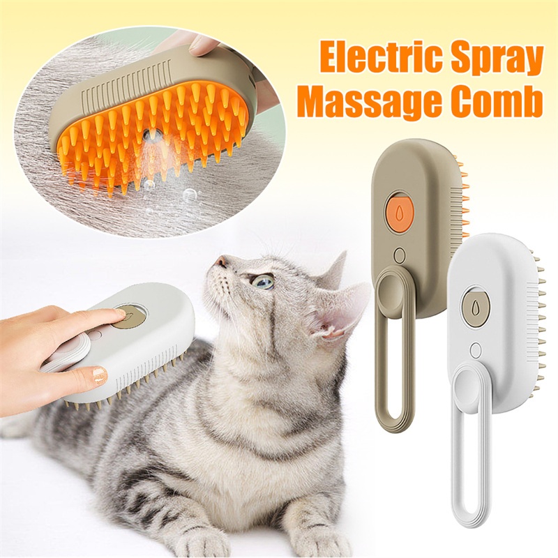 Steamy Pet Brush: 3-in-1 Electric Spray Brush for Easy Grooming