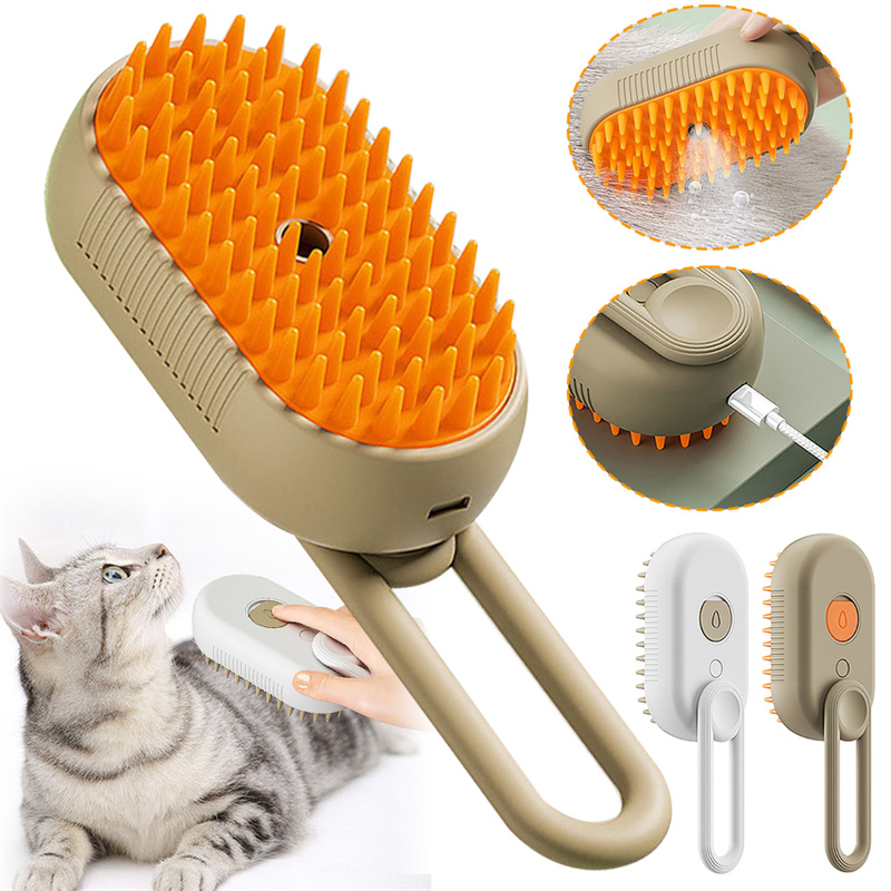 Steamy Pet Brush: 3-in-1 Electric Spray Brush for Easy Grooming