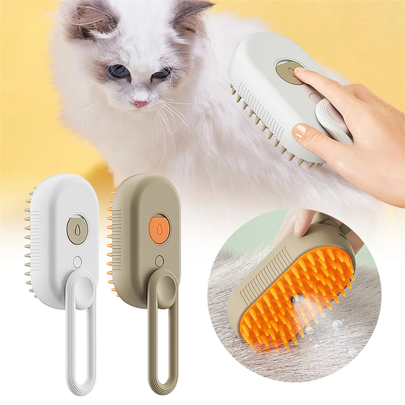 Steamy Pet Brush: 3-in-1 Electric Spray Brush for Easy Grooming